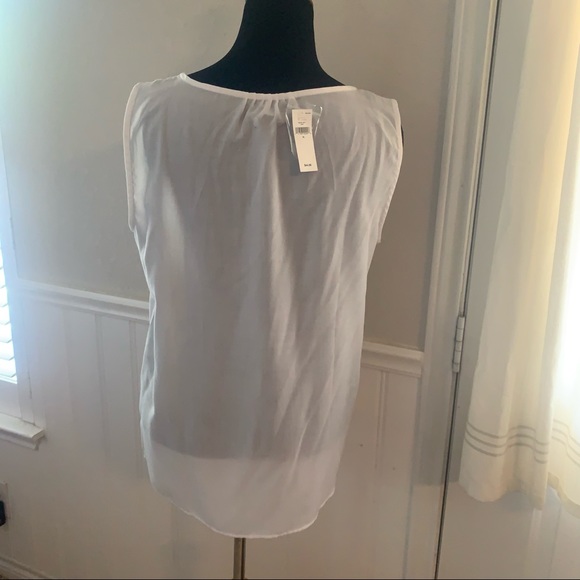 Gap sheer white sleeveless top shirt blouse - Picture 3 of 8